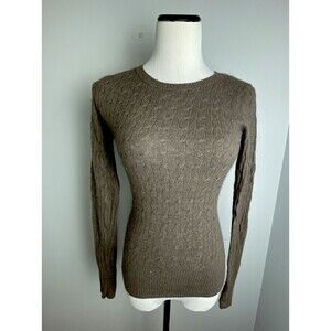APHORISM Anthropologie Brown Sweater Angora Rabbit Hair Lambs Wool Cable Knit S